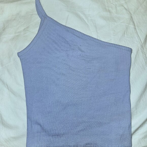 Madewell One Shoulder Crop Top Light Purple XXS - Picture 2 of 2